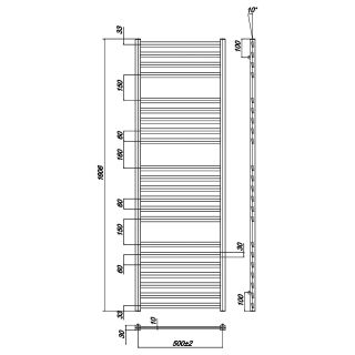 Ravak Полотенцесушитель Водяной Degree 500 x 1600_W
